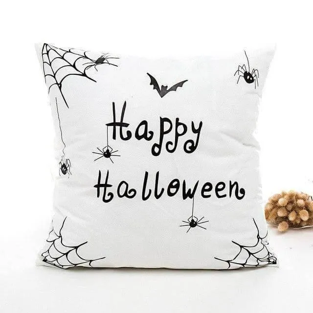 Halloween Pillow Cases - Black and White Spooky Decor