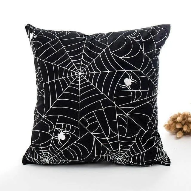 Halloween Pillow Cases - Black and White Spooky Decor