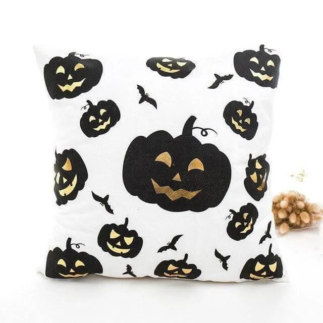 Halloween Pillow Cases - Black and White Spooky Decor