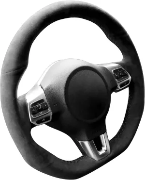 Hand Stitch Steering Wheel Cover Fits Alcantara Material for Volkswagen Golf6 Polo GTI MK6 Scirocco R Passat CC R-Line (No Stripes)