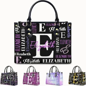 Handbag for Women, Custom Name Leather Tote Bag Gifts for Mom, Crossbody Purse for Shopping Work Business