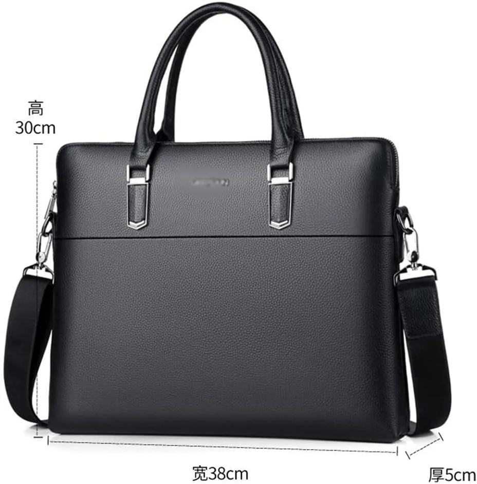 Handbag Leather Bag Business Briefcase Casual Large Capacity Shoulder Crossbody Bag Computer Bag