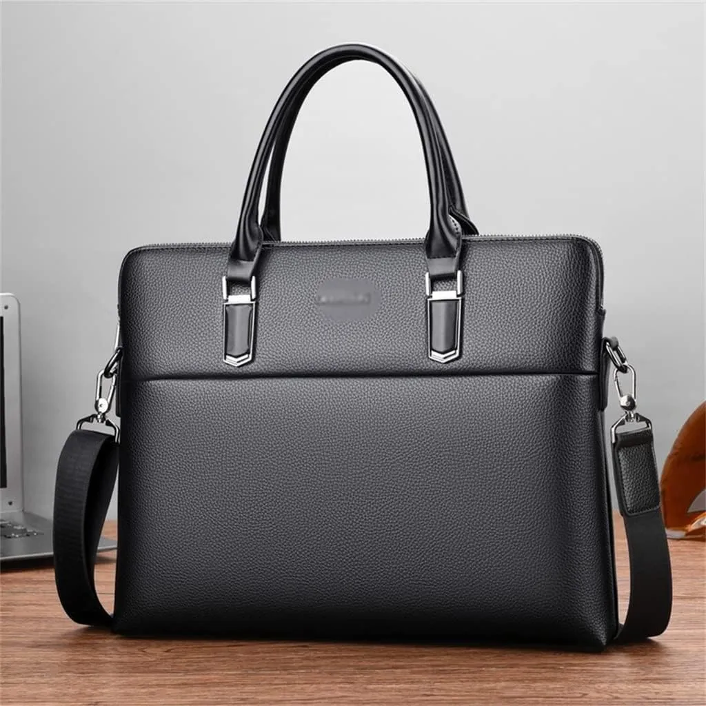 Handbag Leather Bag Business Briefcase Casual Large Capacity Shoulder Crossbody Bag Computer Bag