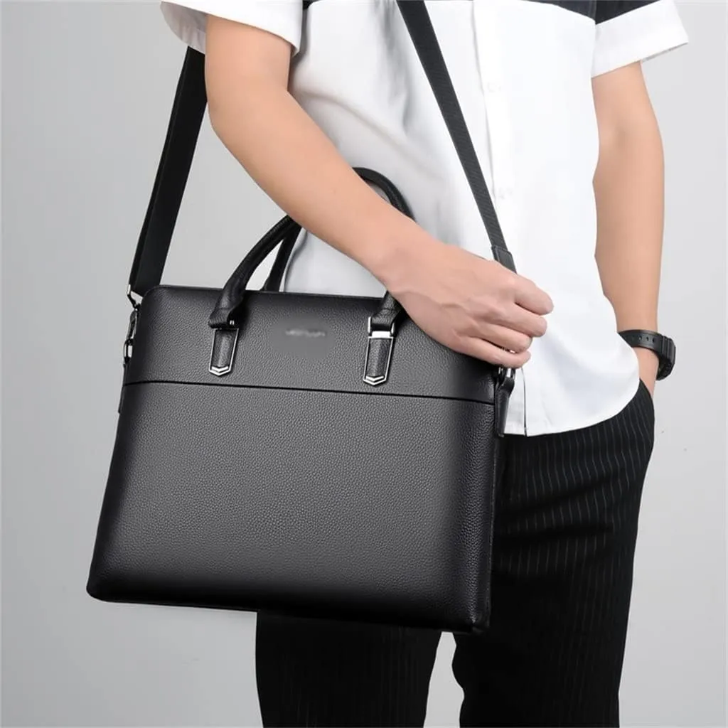 Handbag Leather Bag Business Briefcase Casual Large Capacity Shoulder Crossbody Bag Computer Bag