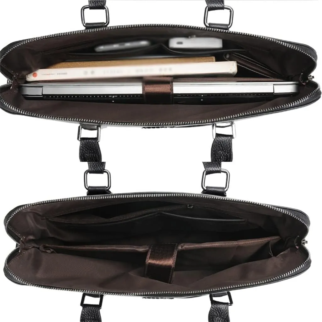 Handbag Leather Bag Business Briefcase Casual Large Capacity Shoulder Crossbody Bag Computer Bag