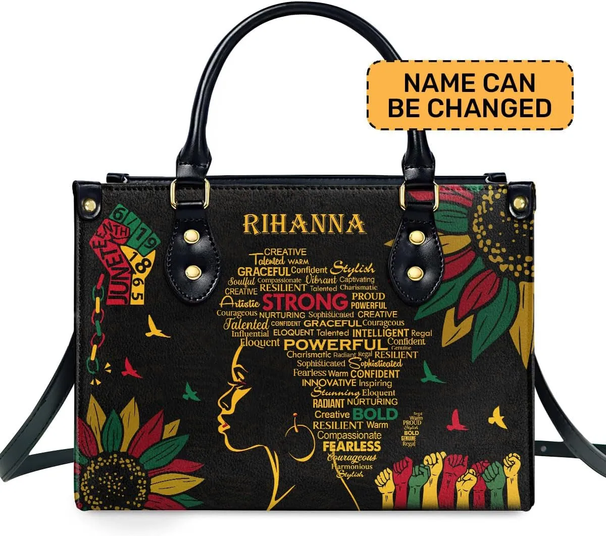 Happy Juneteenth Day Party Gifts - Personalized Leather Bag - Juneteenth Gifts for Adults - Black Independence
