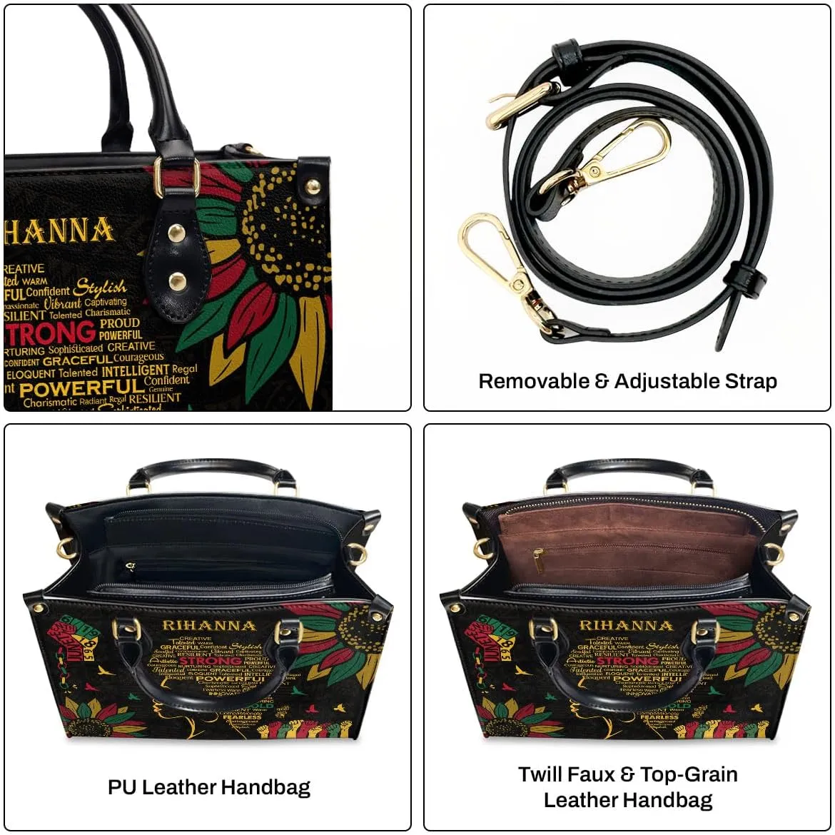 Happy Juneteenth Day Party Gifts - Personalized Leather Bag - Juneteenth Gifts for Adults - Black Independence