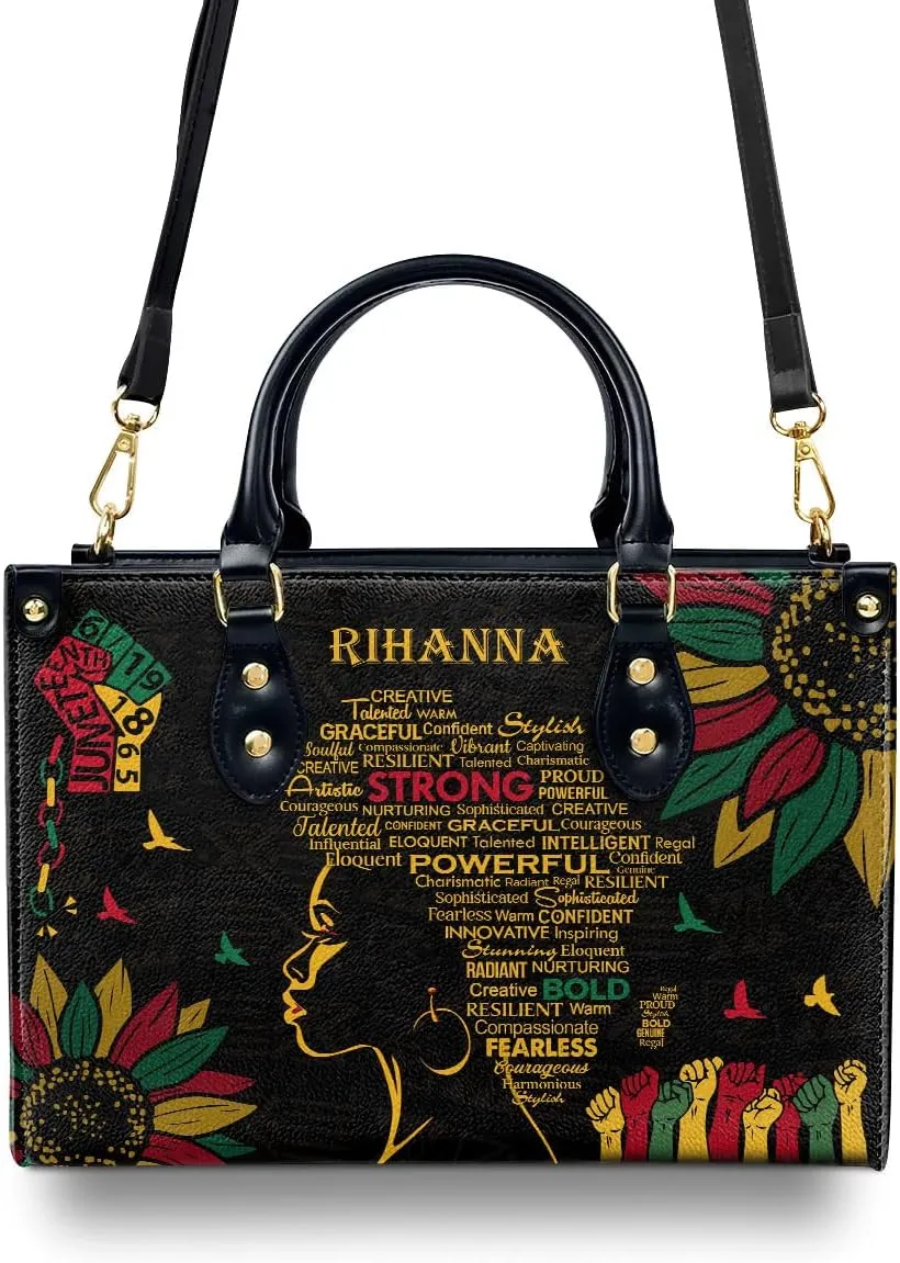 Happy Juneteenth Day Party Gifts - Personalized Leather Bag - Juneteenth Gifts for Adults - Black Independence