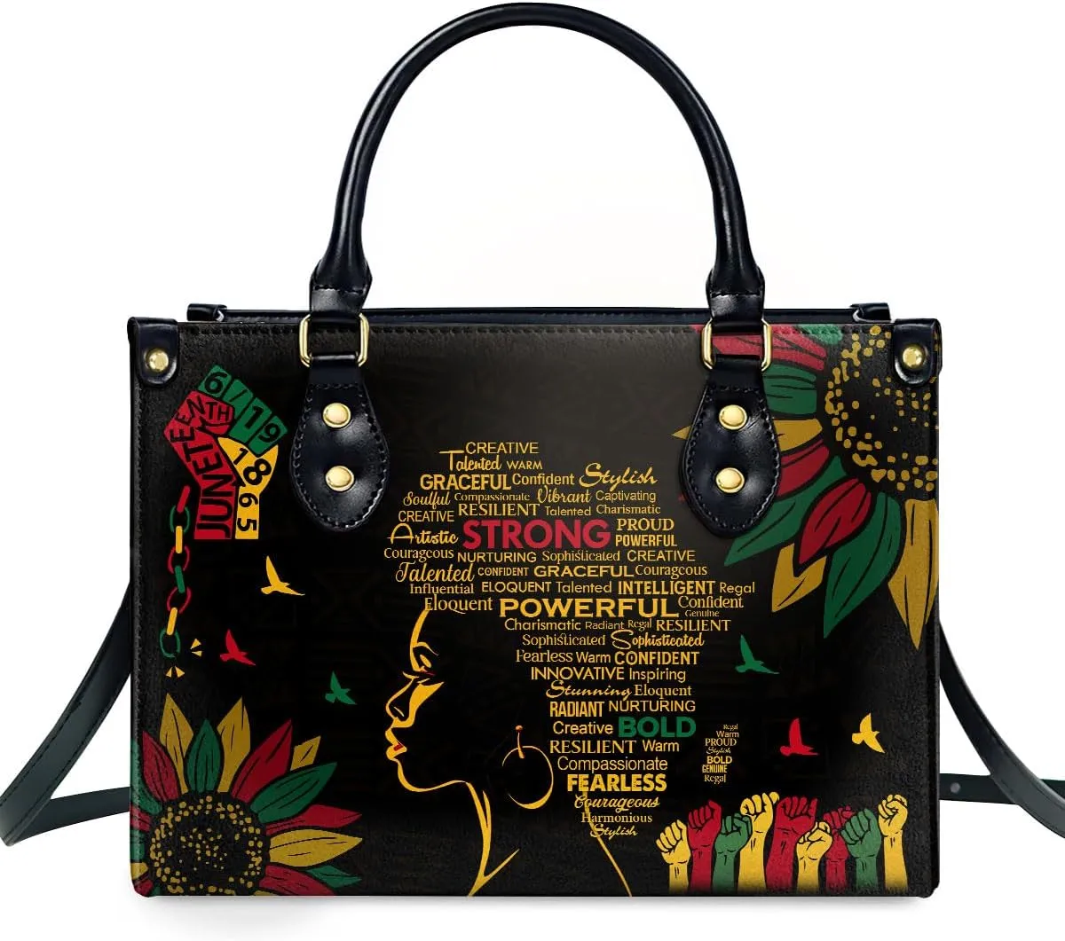 Happy Juneteenth Day Party Gifts - Personalized Leather Bag - Juneteenth Gifts for Adults - Black Independence