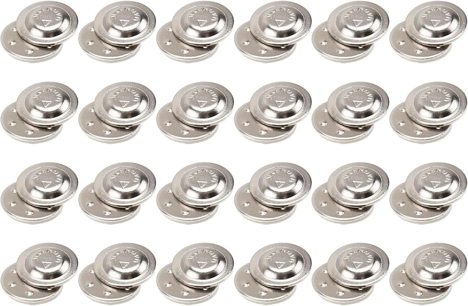 Healifty 24PCS Magnetic Snap Button Round ID Name Badge Fastener Metal Lapel Pin Brooch Holder for DIY Craft Scarf Purses Bags Clothes Leather(17mm,Silver)