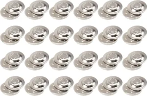 Healifty 24PCS Magnetic Snap Button Round ID Name Badge Fastener Metal Lapel Pin Brooch Holder for DIY Craft Scarf Purses Bags Clothes Leather(17mm,Silver)