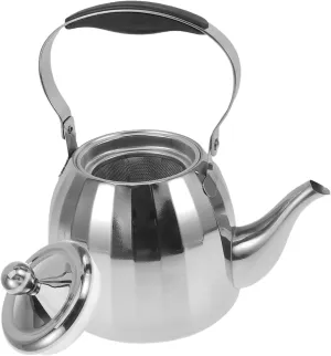 Healifty Stainless Steel Tea Kettle Efficient Boiling Quick Heating Outdoor Pot with Strainer for Stovetop Brewing Practical Handle for Easy Pouring for Home Restaurant Use