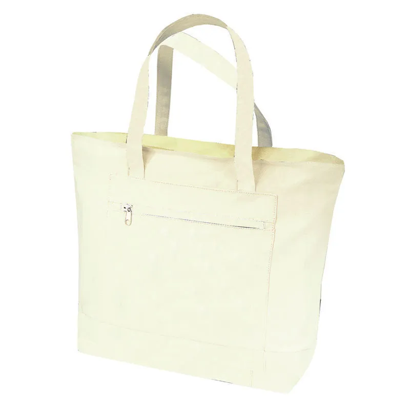 Heavy Canvas Zippered Tote Bags Two-Tone TG213