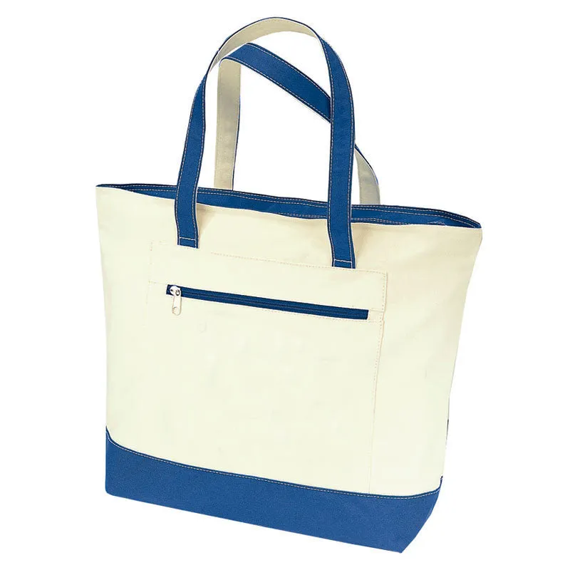 Heavy Canvas Zippered Tote Bags Two-Tone TG213