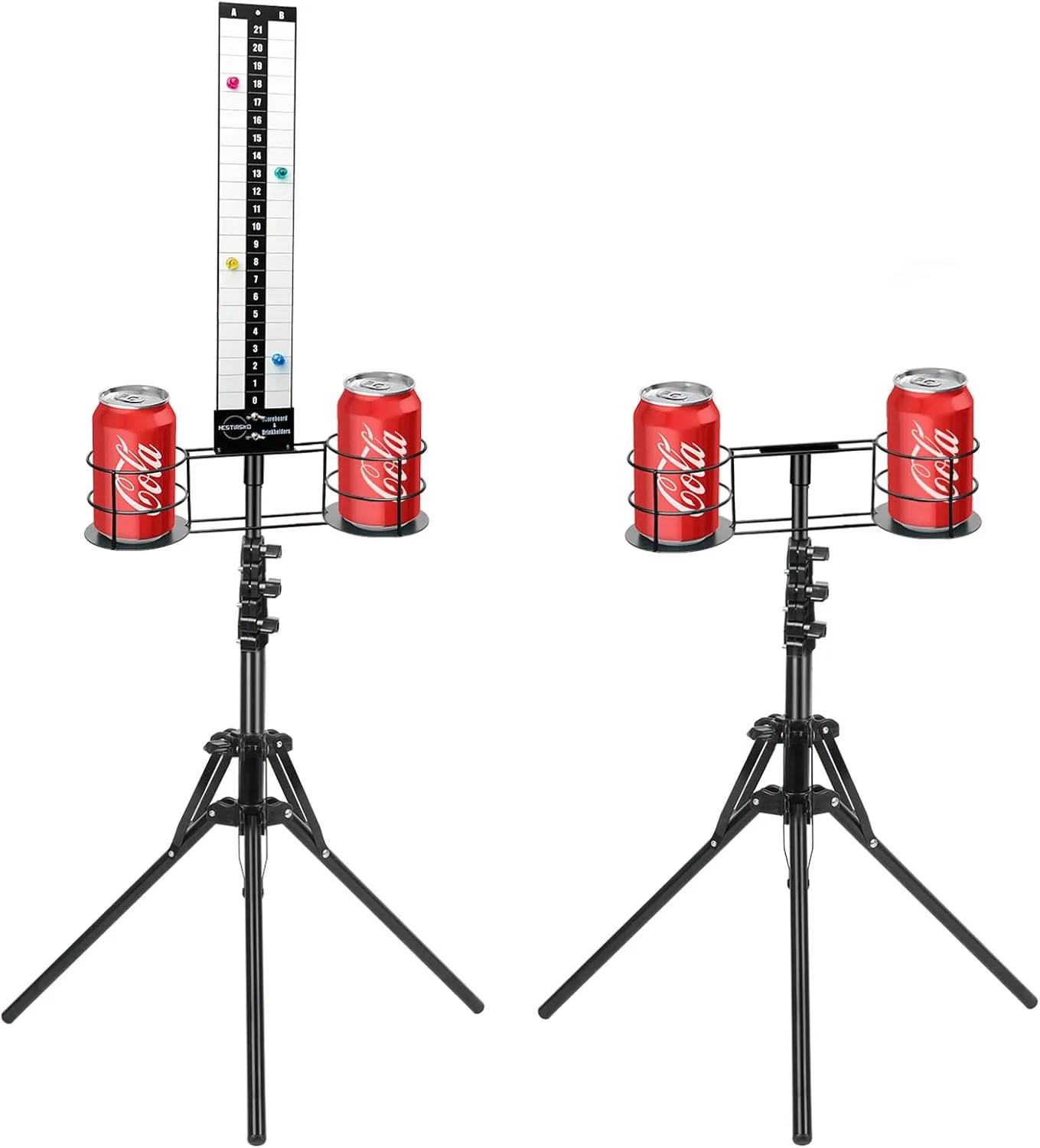 Hestiasko Cornhole Scoreboard, Metal Magnetic Score Keeper with Drink Holder, Easy to Assemble, Perfect for Outdoor and Patio Games