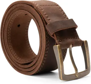Hide & Drink, Rustic Handmade Full Grain Leather Men's Belt, Two Row Stitch Stylish Design - Everyday Belts for Men