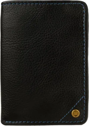 HIDESIGN Angle Stitch Leather Slim Trifold Wallet, Black