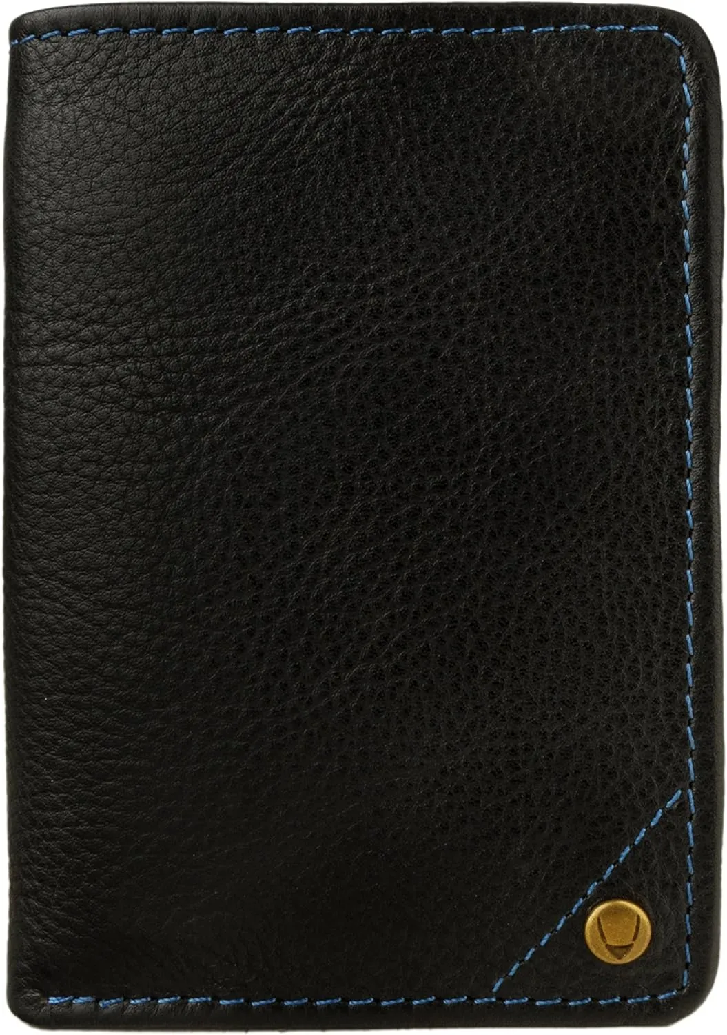 HIDESIGN Angle Stitch Leather Slim Trifold Wallet, Black