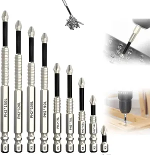 High Magnetic Screwdriver Drill Bit Set, Lifesparking Drill Bits, Magnetic Durability Screwdriver Drill Bit Set, High Hardness Screwdriver (9pcs)