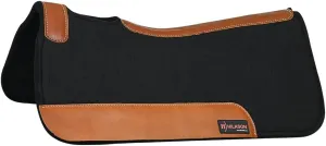 HILASON Western Wool Felt Contoured Horse Saddle Pad W/Distressed Wear Leather | Felt Saddle Pad | Felt Saddle Pad for Horses | Western Felt Saddle Pad | Felt Horse Saddle Pad | Wool Felt Horse Pad