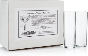 HISTORY COMPANY New York Skyscraper-Inspired Collins-Style Highball Glass 2-Piece Set for Tall Drinks and Coolers (Gift Box Collection)