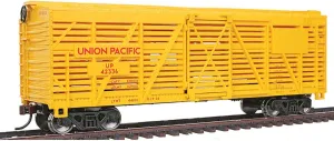 HO Scale Model 40' Stock Car with Metal Wheels Union Pacific