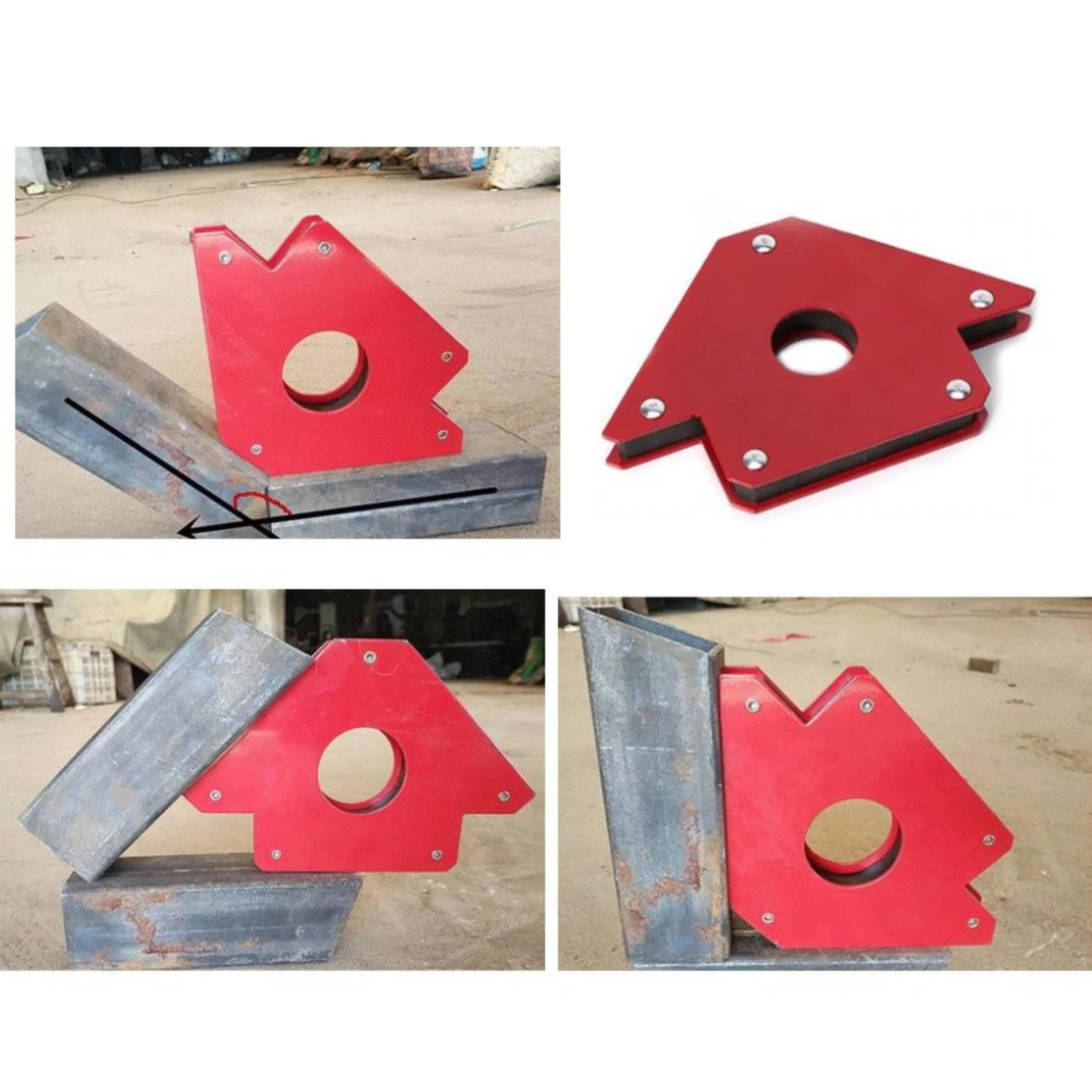Homdum 4inch Multiangle Magnetic Welding Holder Clamps Arrow Type Square with 12kg Strong Magnet Pull for Accurate Alignment in Fabrication Works Pack of 4 Pc