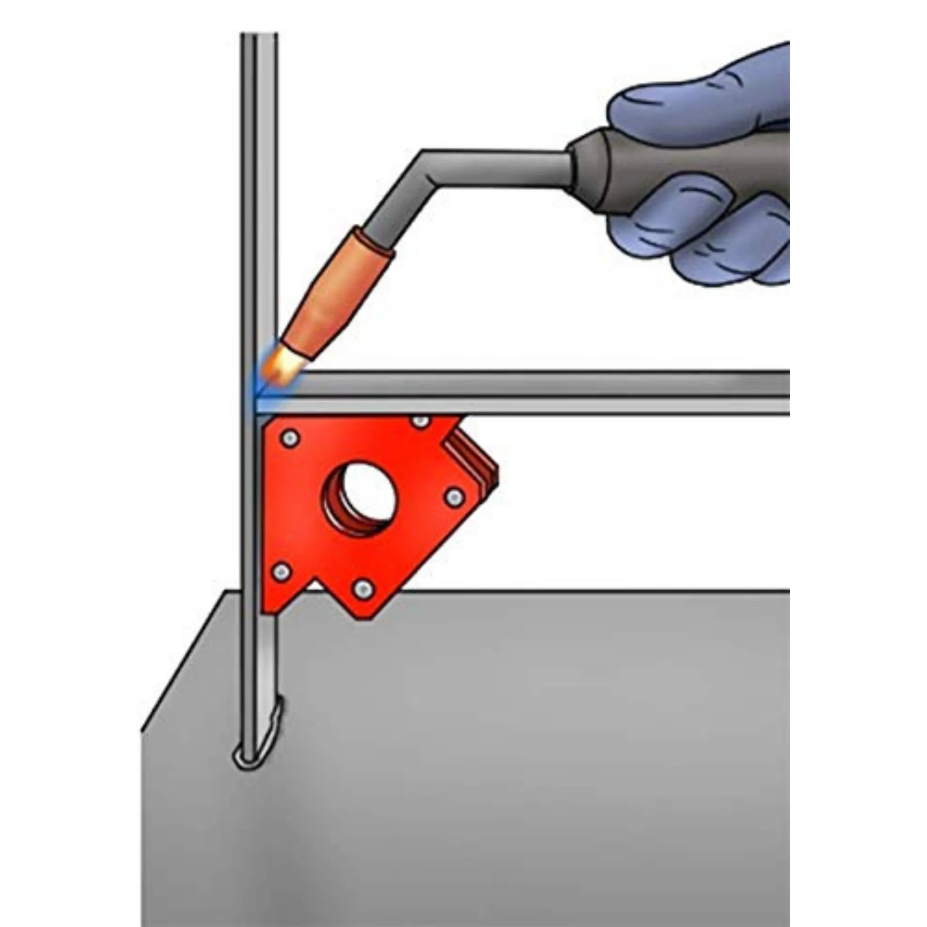 Homdum 4inch Multiangle Magnetic Welding Holder Clamps Arrow Type Square with 12kg Strong Magnet Pull for Accurate Alignment in Fabrication Works Pack of 4 Pc