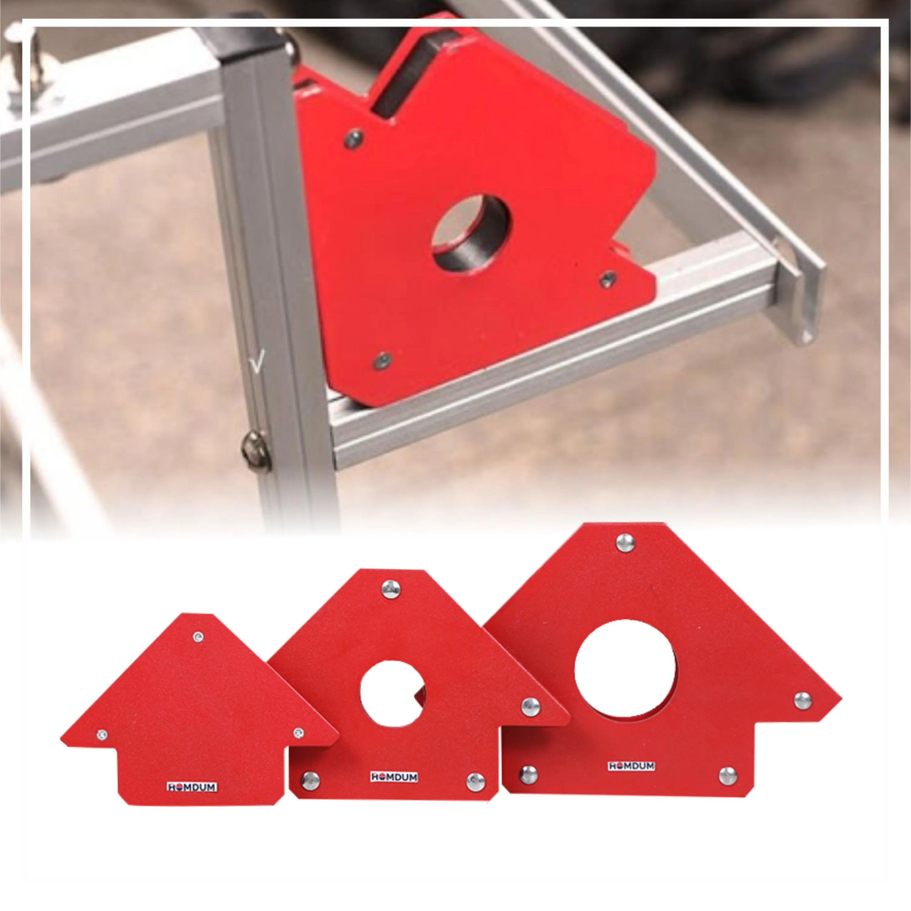 Homdum 4inch Multiangle Magnetic Welding Holder Clamps Arrow Type Square with 12kg Strong Magnet Pull for Accurate Alignment in Fabrication Works Pack of 4 Pc