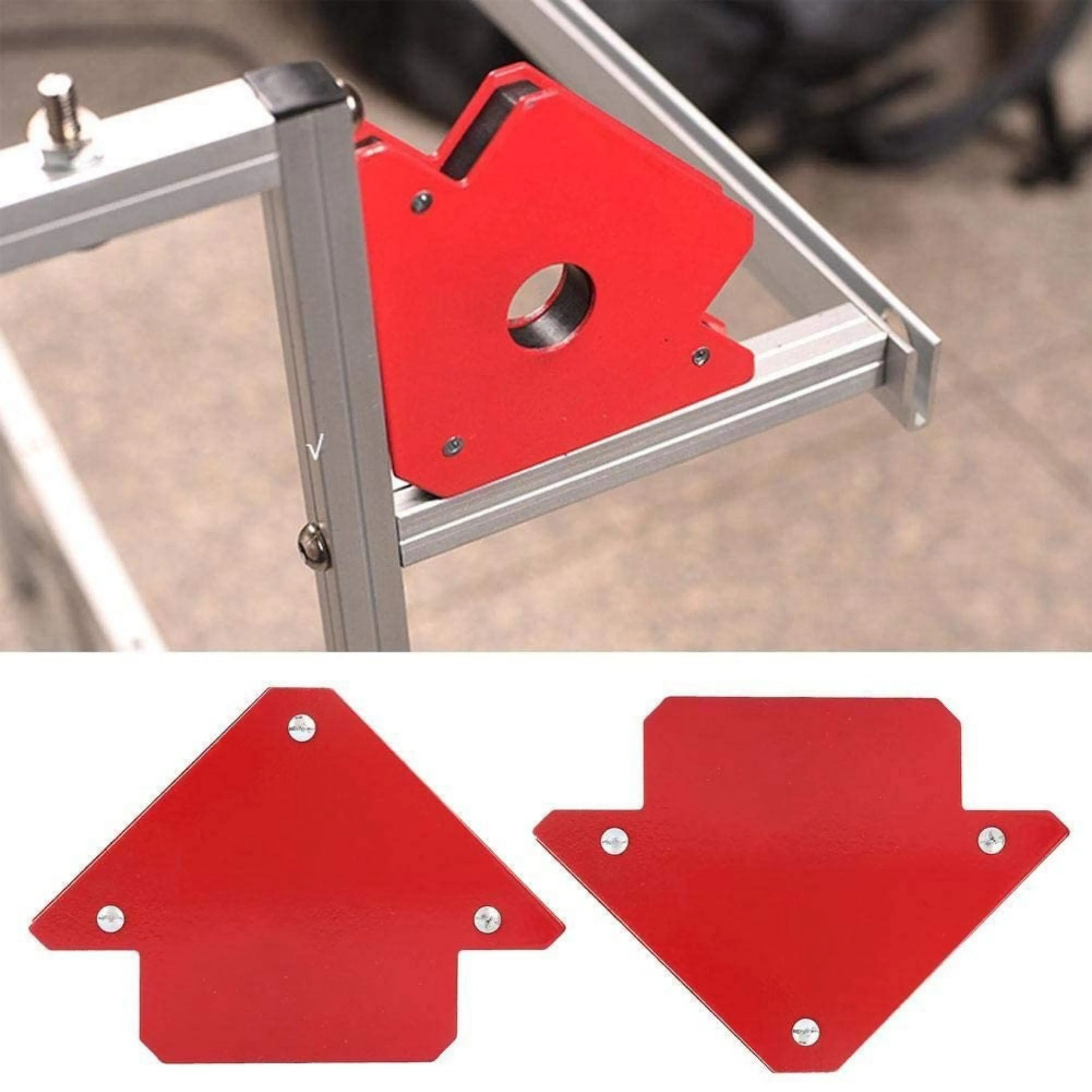 Homdum 4inch Multiangle Magnetic Welding Holder Clamps Arrow Type Square with 2kg Strong Magnet Pull for Accurate Alignment in Fabrication Works Pack of 2 Pc