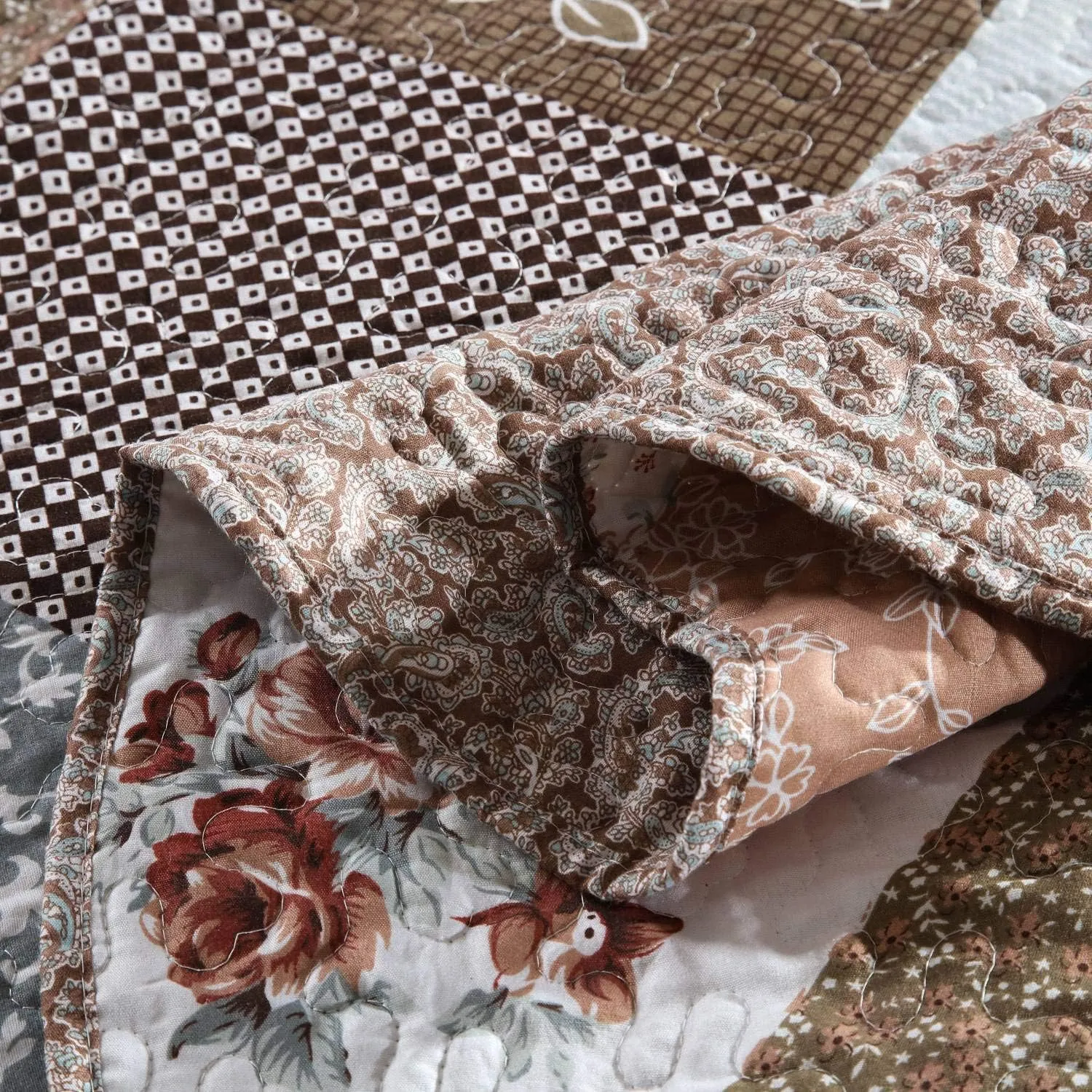 HoneiLife Oversized King Bedspreads 120x120-3 Pcs California King Quilt, Extra Large Quilt Sets All Season Use,Rustic Bedding Sets King Size,Reversible Coverlet Lightweight Microfiber Bed Quilts