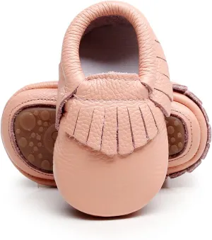 HONGTEYA Leather Baby Moccasins Hard Soled Tassel Crib Toddler Shoes for Boys and Girls…