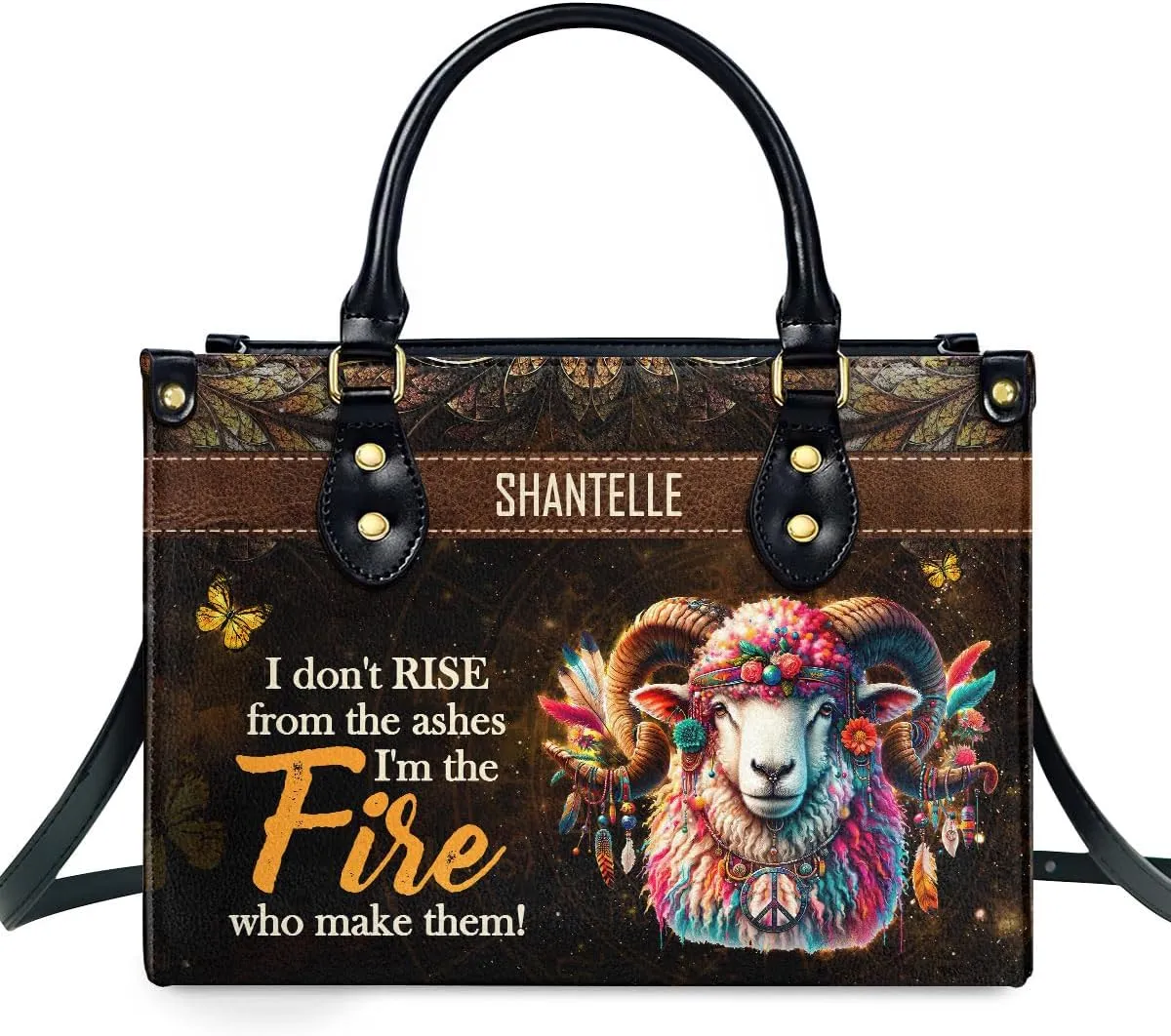 Horoscope - Personalized Leather Handbag For Women, Bohemian, Zodiac, Birthday Gifts - Mothers Day Gifts For Women