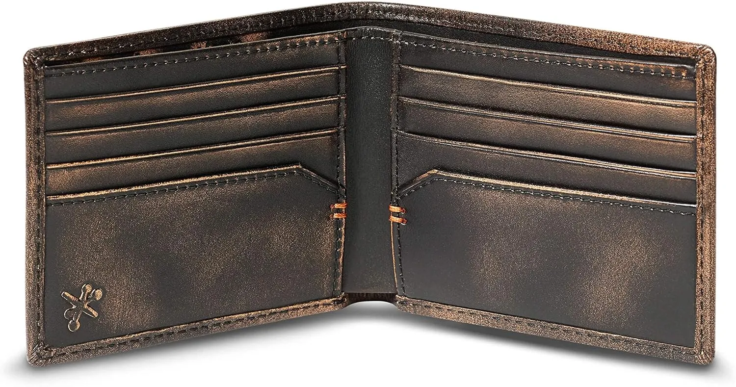 House of Jack Co. Duck Slim Bifold Wallet for Men and Outdoorsmen, Camou Lining, Full Grain Cowhide Leather Wallet, Black