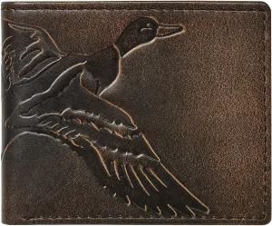 House of Jack Co. Duck Slim Bifold Wallet for Men and Outdoorsmen, Camou Lining, Full Grain Cowhide Leather Wallet, Black