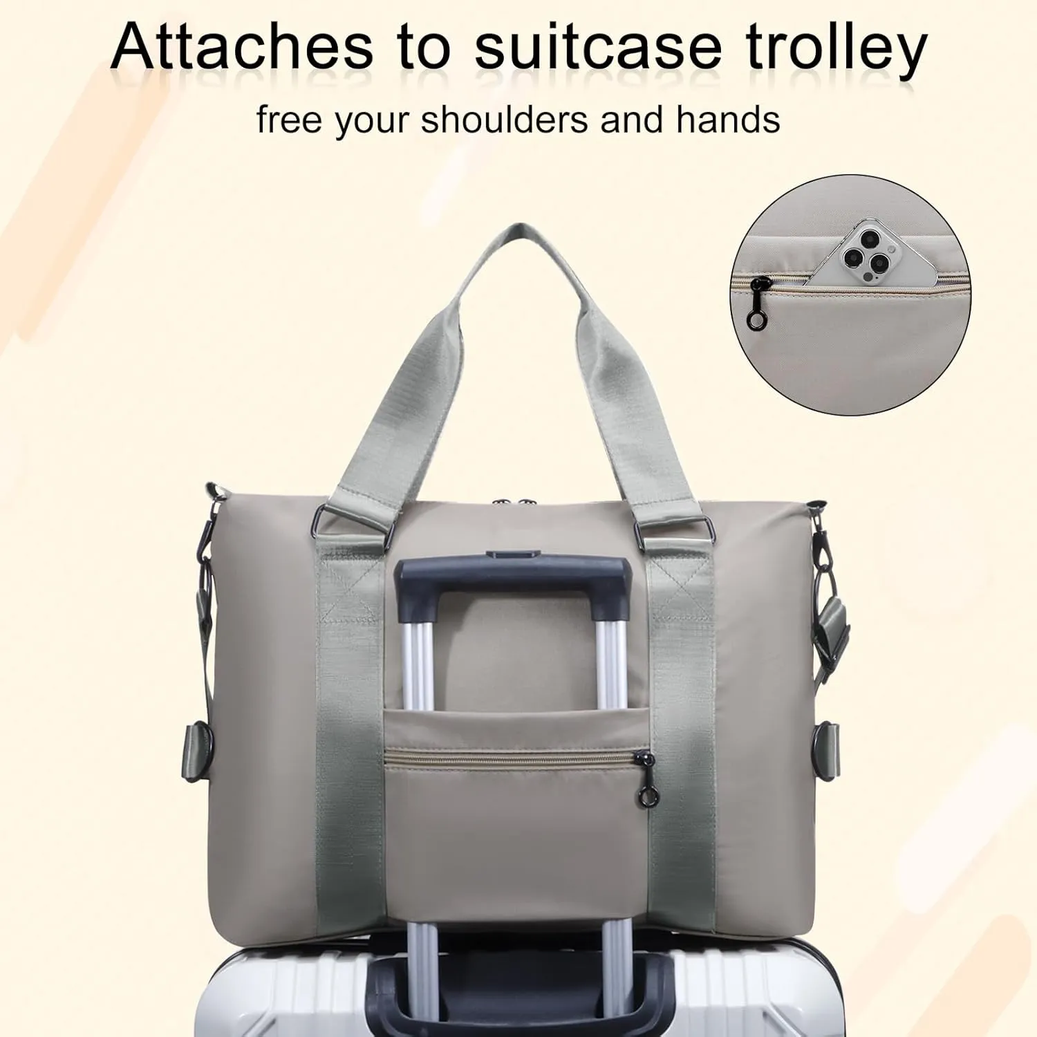 HUA ANGEL Women's Waterproof Sports Duffle Bag - Large Capacity Gym Bag Multi-Pocket for Travel Fitness Yoga Work and Weekend
