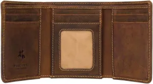 Hunter Collection Apache Leather Tri-Fold Wallet in Oiled Leather RFID Blocking 700 (Oil Tan)