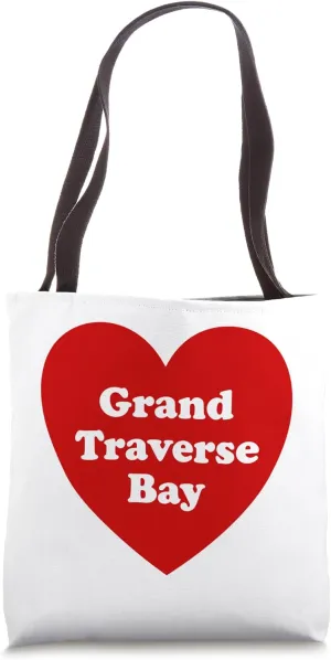 I Love Grand Traverse Bay MI Michigan Souvenir Tote Bag