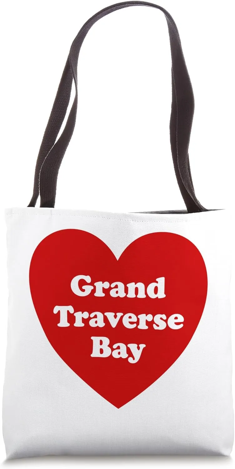 I Love Grand Traverse Bay MI Michigan Souvenir Tote Bag