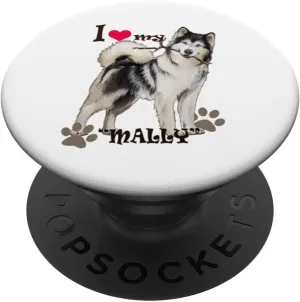 I Love my Mally by JenExpresses clothing and accessories PopSockets Standard PopGrip