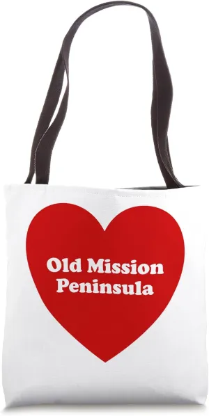 I Love Old Mission Peninsula MI Michigan Souvenir Tote Bag