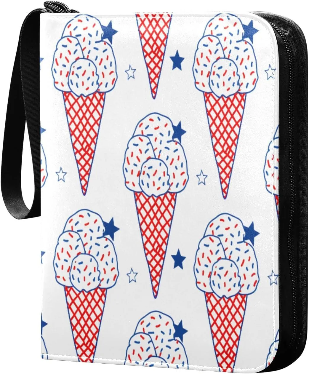 Ice Creams Card Binder 4 Pockets, 400 Pockets Trading Card Binder Removable Card Albums Card Holder for Games, Sports, Football, Baseball Cards