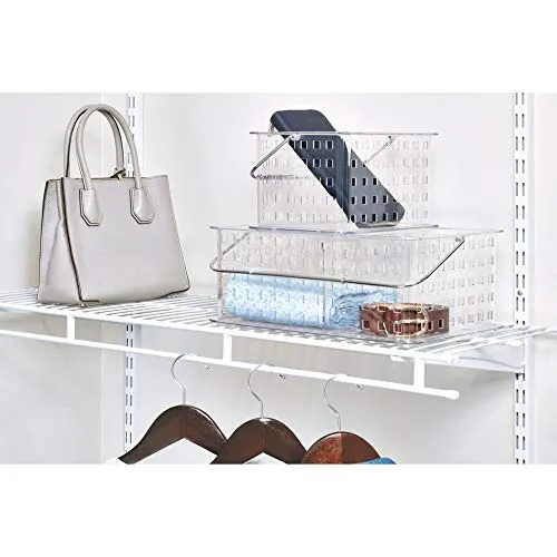 iDesign Spa BPA-Free Plastic Stacking Organizer Handle, 8.69" x 13.94" x 5.13", Divided Basket