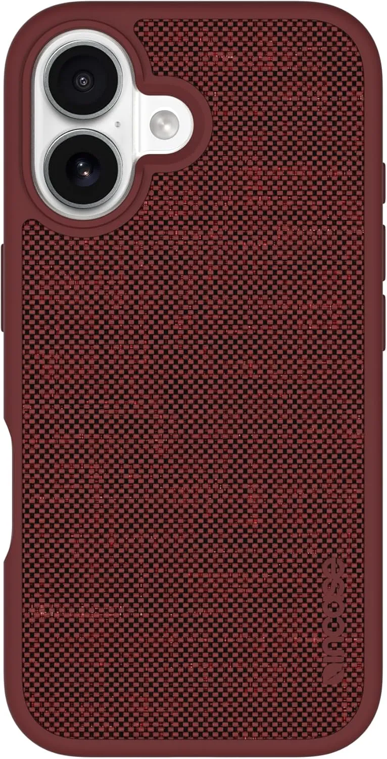 Incase ICON Case with Woolenex & MagSafe for iPhone 16 - Durable, Stylish, Protective, Lightweight, Water-Resistant, Scratch-Resistant with Wireless Magsafe Charging - Cosmic Red