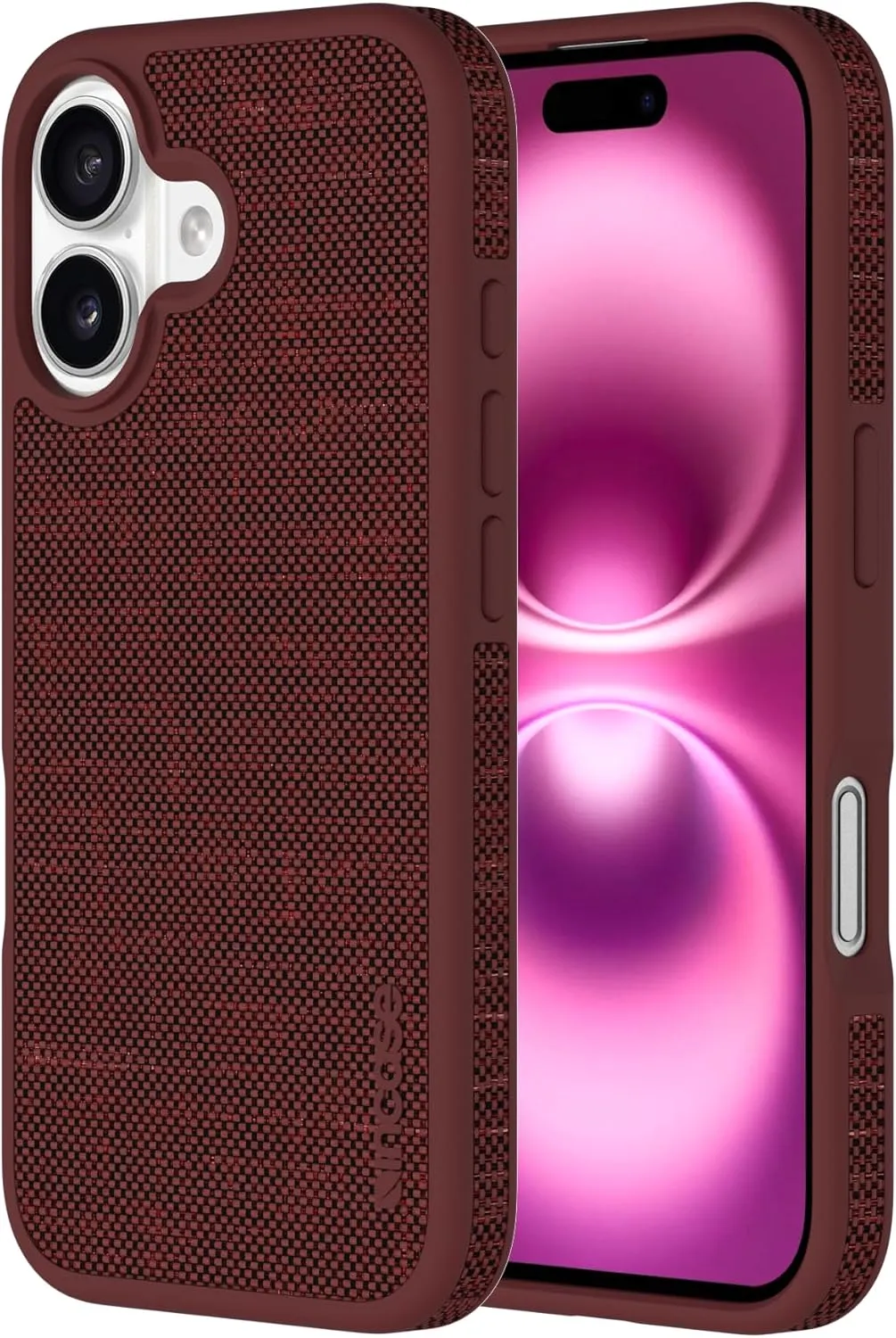 Incase ICON Case with Woolenex & MagSafe for iPhone 16 - Durable, Stylish, Protective, Lightweight, Water-Resistant, Scratch-Resistant with Wireless Magsafe Charging - Cosmic Red
