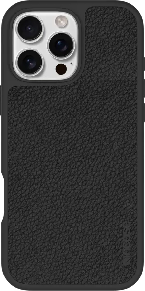 Incase ICON Case with Woolenex & MagSafe for iPhone 16 Pro Max - Durable, Stylish, Protective, Water-Resistant, Scratch - Resistant with Wireless Magsafe Charging - Obsidian Pebbled Plant Leather