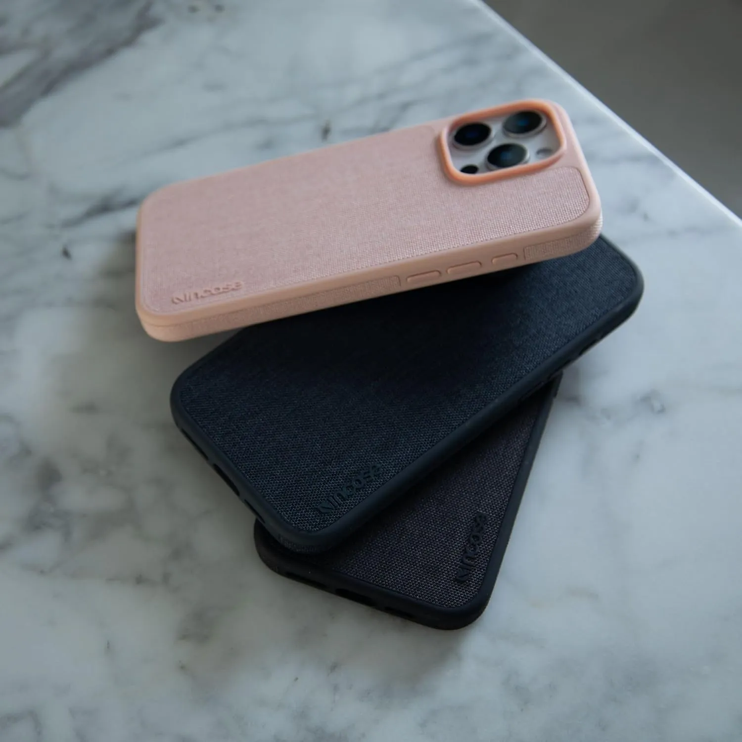 Incase ICON Case with Woolenex & MagSafe for iPhone 16 Pro Max - Durable, Stylish, Protective, Water-Resistant, Scratch - Resistant with Wireless Magsafe Charging - Obsidian Pebbled Plant Leather