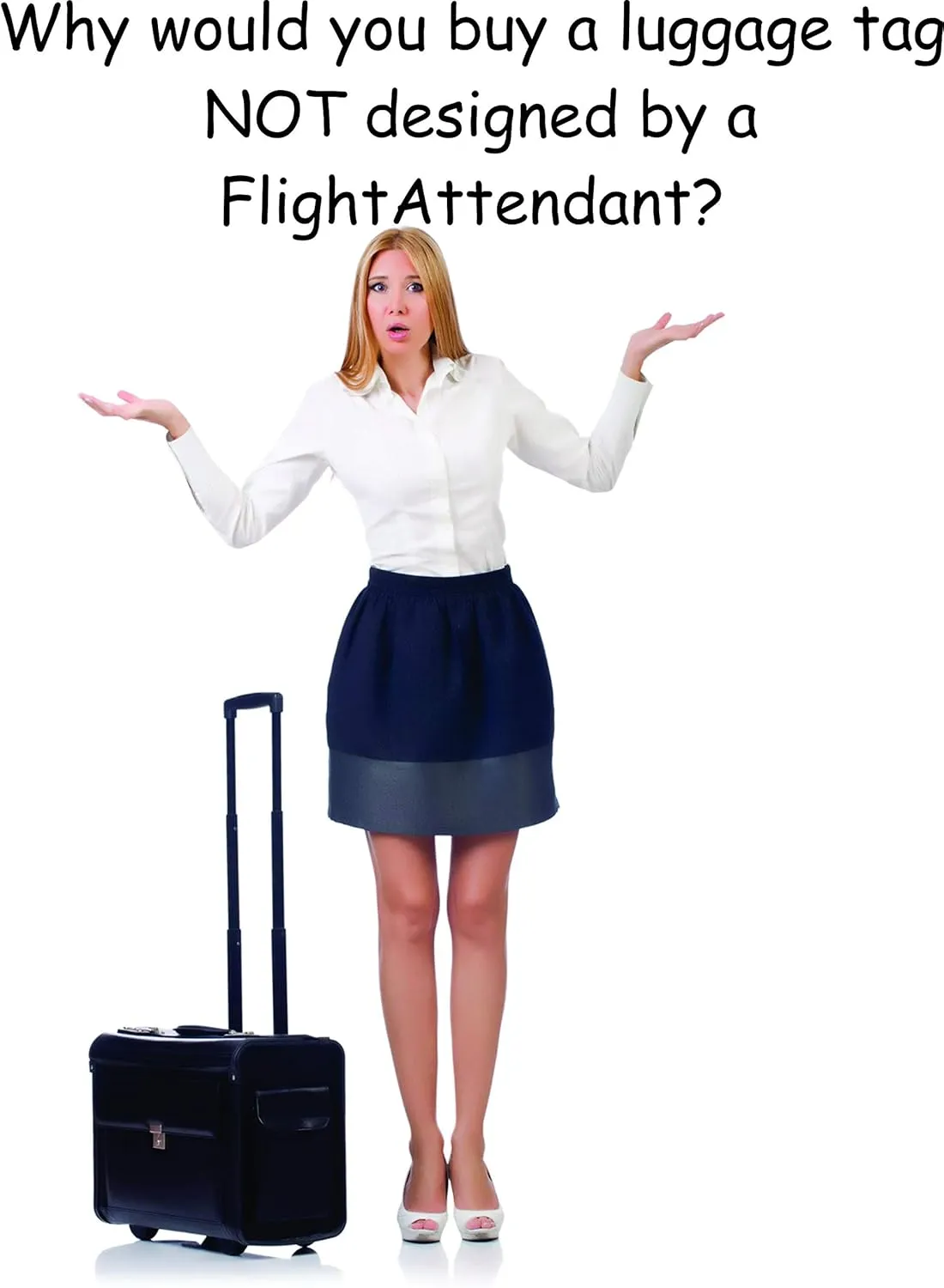 Inflight Luggage Tags, Flight Attendant Luggage Tags, Set of Two