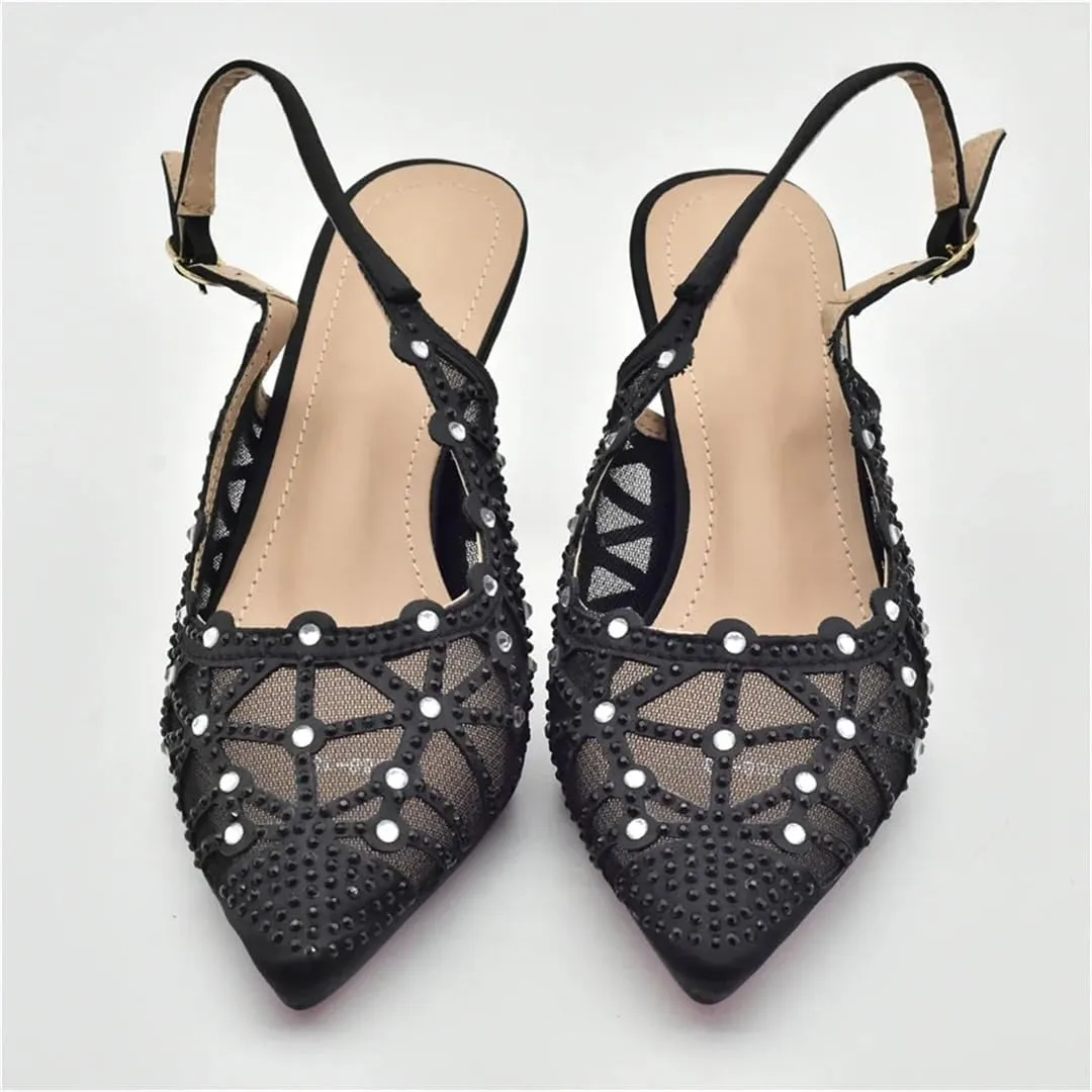Italian Women's Shoes and Bags Set for Party Luxury Hollow Design Fashion High Heels