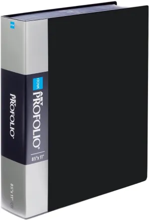 Itoya Original Art ProFolio 8.5x11 Black Art Portfolio Binder with Plastic Sleeves with 180 Pages - Portfolio Folder for Artwork with Clear Sheet Protectors - Presentation Book for Art Display